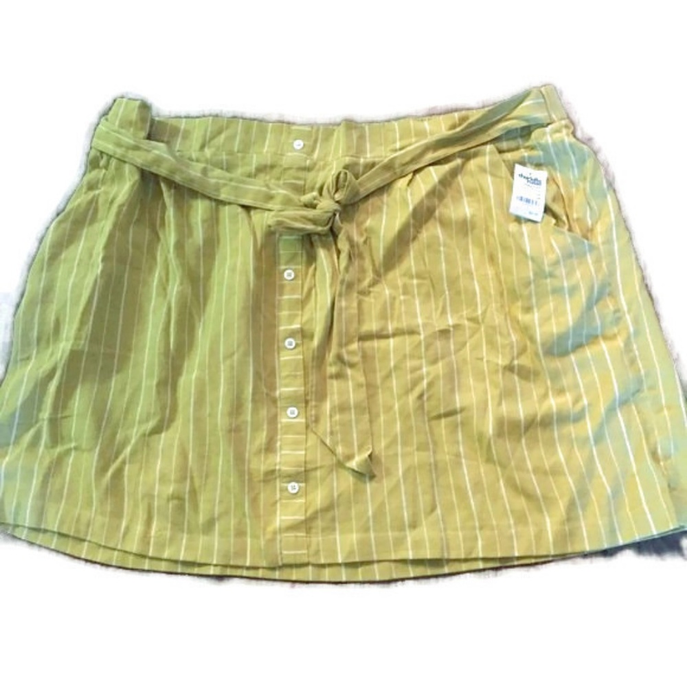 Charlotte Russe 3X yellow striped skirt -NWT